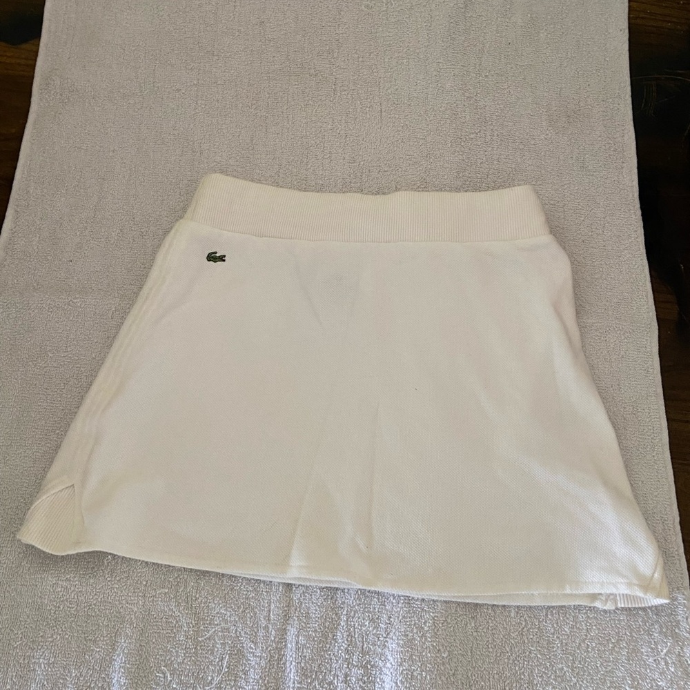 Lacoste White Skirt with Green Logo